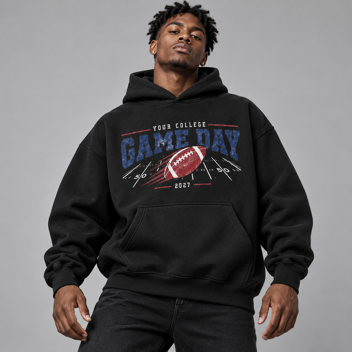Custom college football game day hoodie product photograph