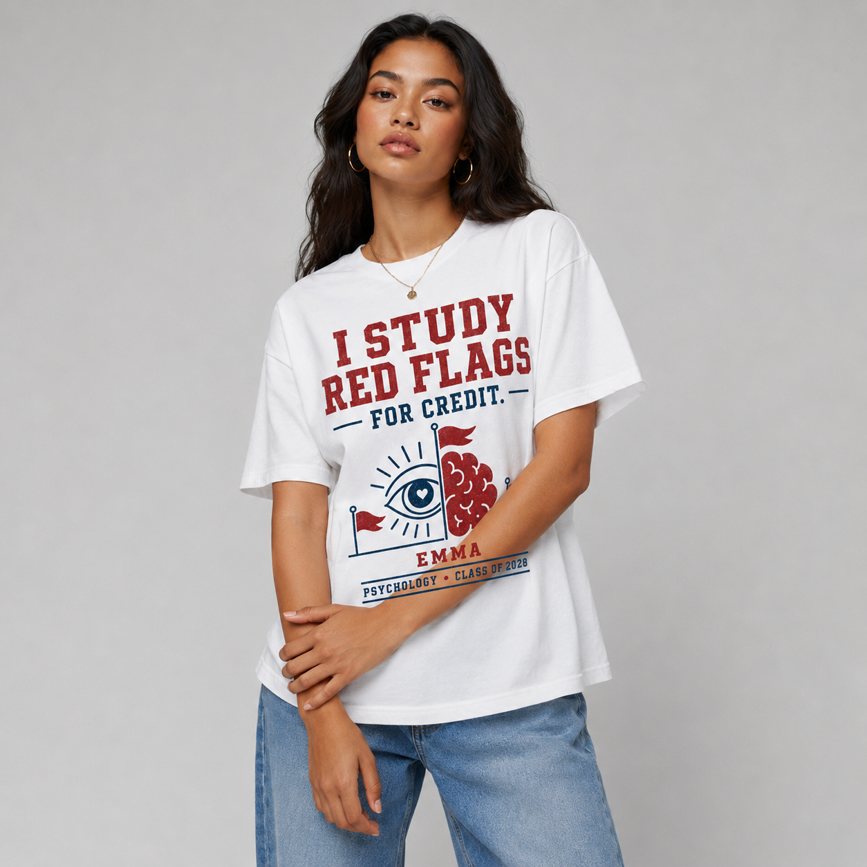 Custom college psychology graphic tee portrait