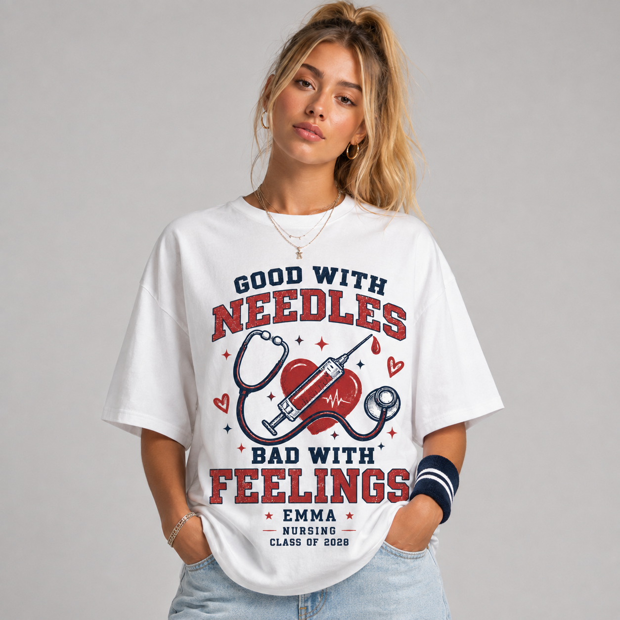 Blank back nursing college tee