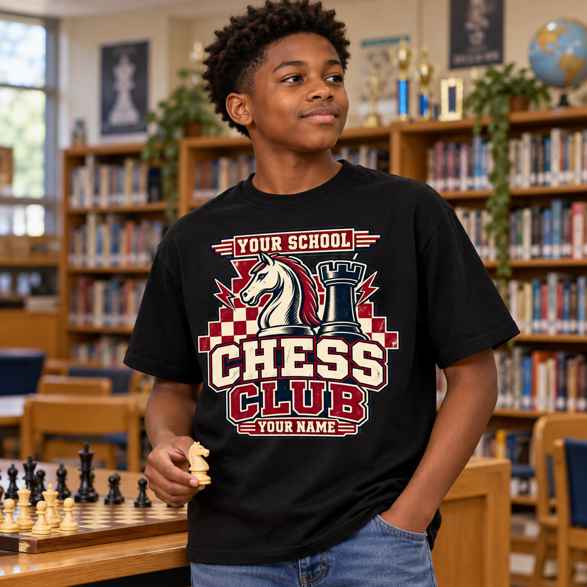 Original chess club T-shirt image 2